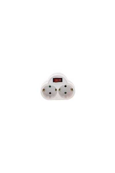 Well Double plug with protection contact and switch 2x SCHUKO