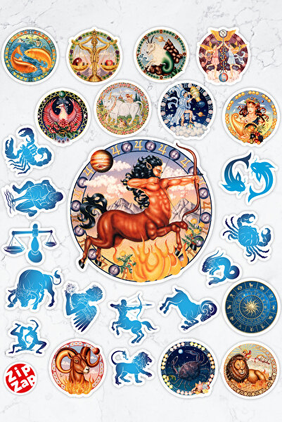 ZipZap مجموعة ملصقات لاصقة على شكل برج زودياك لعلم الفلك للهاتف المحمول والكم...