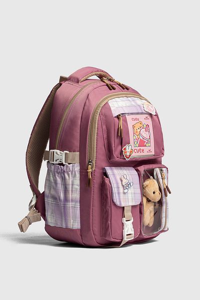 Relaxion Rlx-1395 Set de 3 ghiozdane pentru școală primară pentru copii, cu suport pentru creion și cutie de prânz, rucsac PURPLE