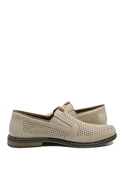 Rieker Pantofi casual bej din piele naturală cu perforații