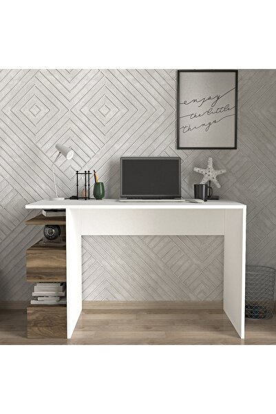 UnicUtil Desk, Modern BrownSpace, UnicUtil, 120 x 60 x 75 cm, White and Brown, UUDESK34