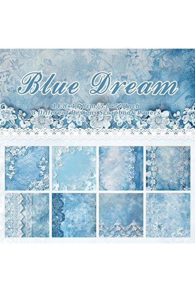 Choice 8 ورقات 8 ورقات زرقاء لمناظر طبيعية لسجلات القصاصات، مجلة المهملات، تغليف الهدايا، صناعة البطاقات، فن اصنعها بنفسك