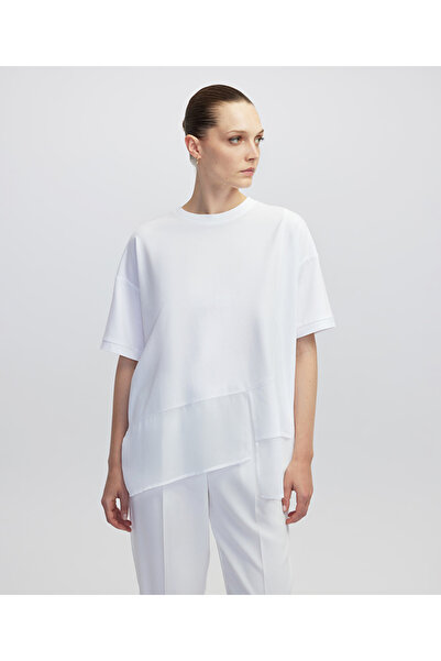 İpekyol Kumaş mix asimetrik tişört