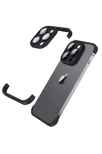 dalip Carcasă metalică fără margini compatibilă cu iPhone 15 Pro, rabatabilă,...