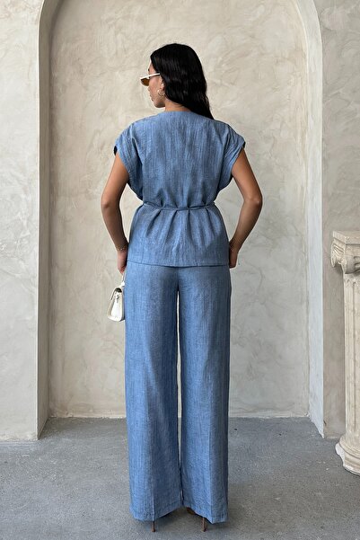 MD trend Women's Tie-Up Vest Pants Double Suit