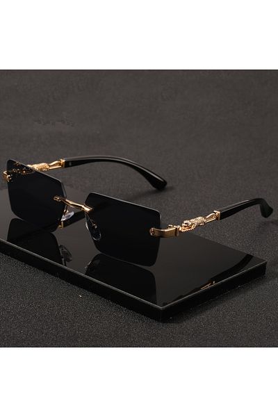 Choice grey 1pc Rimless Sunglasses Rectangle Women Men Shades Small Square Sun Glasses For Female Male Beac