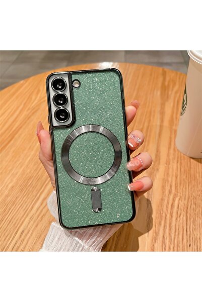Flippy Προστατευτική θήκη 2 σε 1, Flippy, για Samsung Galaxy S21FE, Glitter Magsafe, TPU, Μαγνητική, Πράσινη