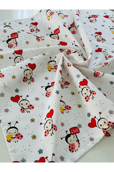 Fulya Tuhafiye 100% Cotton Muslin Baby Blanket Oeko-Tex Certified Muslin Newborn Baby Blanket 80X90 cm
