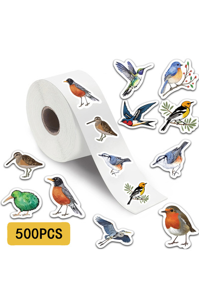 Choice 500PCS 500PCS Beautiful Bird Roll Stickers Phone Scrapbook Envelope Gift Water Cup Guitar Skateboard