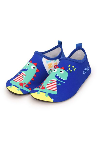 Choice 28-29 Blue Dinosaur Summer Kids Swimming Beach Barefoot Water Shoes Children Light Portable Wader S
