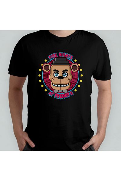 Pixxa Five Night at Freddy's Unisex 100% Cotton Crew Neck T-Shirt Model 2