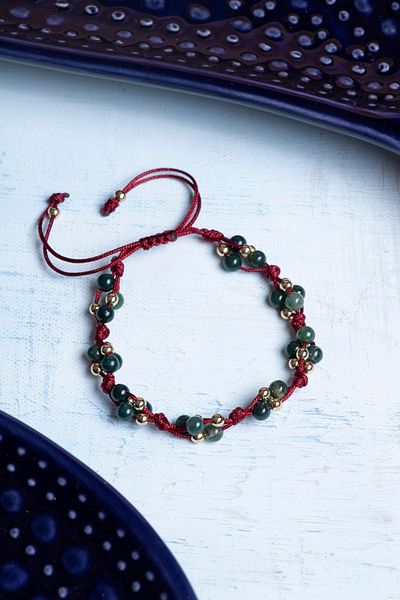 DENİZ Certified Macrame Indian Agate Natural Stone Bracelet
