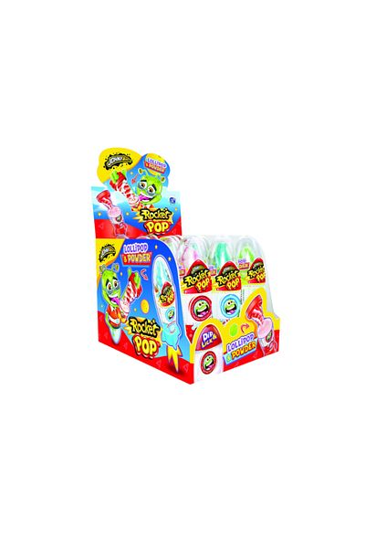 Johny Bee Rocket Pop - Lollipop with Powder and Rocket Toy, 12 pieces x 50 gr