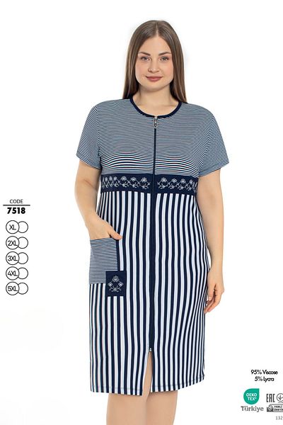 ROMEO LİFE Women's Plus Size Lycra Viscose Fabric Zippered Dress