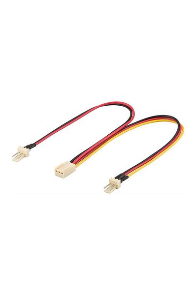 goobay PC Power Cable 2x Male Fan 3 Pin - Female Fan 3 Pin 22cm
