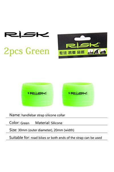 Choice شريط مقود دراجة الطريق Green Risk بحلقة ثابتة غير قابلة للانزلاق وغطاء...