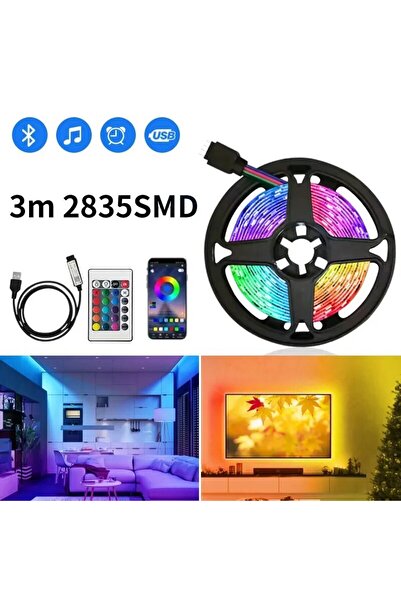 Choice شريط إضاءة LED RGB USB 3 متر مع جهاز تحكم عن بعد بتقنية البلوتوث 3 متر...