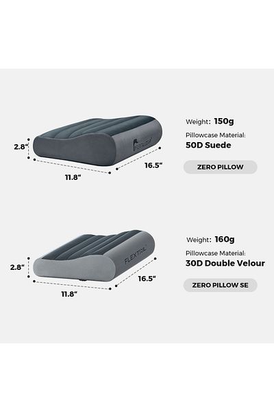 Choice وسادة ZPILLOW-BR-i FLEXTTAIL ZERO | وسادة تخييم قابلة للنفخ، محمولة للسفر والمنزل، مريحة للرقبة
