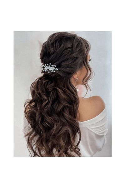 OEM Bridal veil comb with zirconia flowers