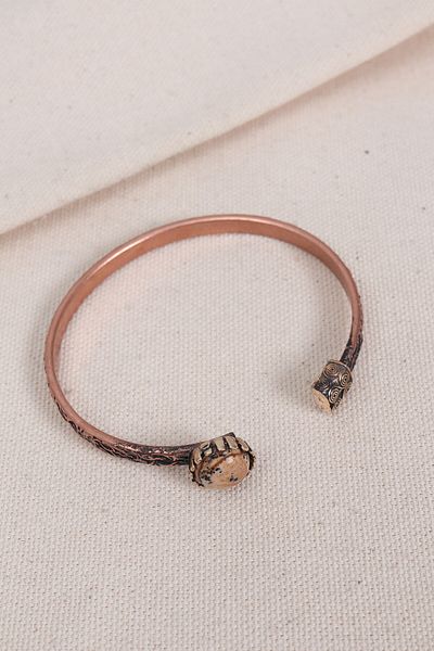 Süspüs Accessories Authentic Pure Copper Bracelet with Brown Jasper Stone (Natural Stone)