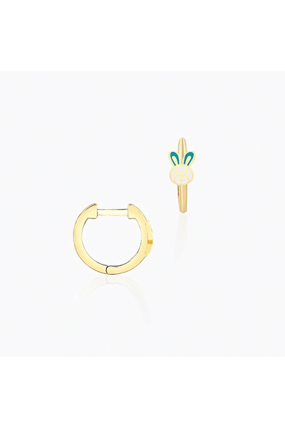 Cherry by Özkonak Beyaz Tavşancık Halka Çocuk Küpesi