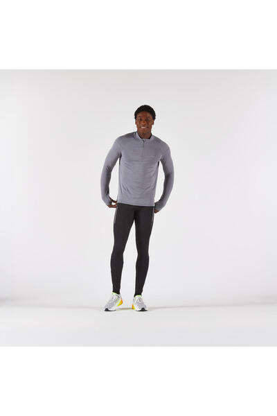 Decathlon Kiprun Men's Long Sleeve Running T-Shirt - Gray - Kiprun Run 100