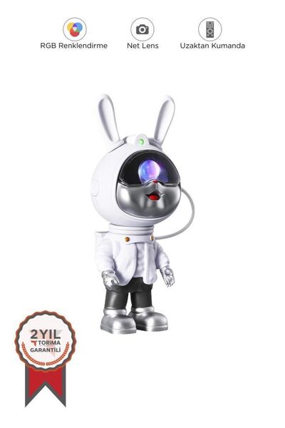 HALL BREATHE Beyaz Astronot Projektör Gece Lambası Gökyüzü ve Samanyolu Projeksiyonu