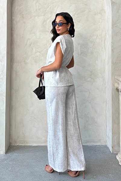 MD trend Women's Tie-Up Vest Pants Double Suit