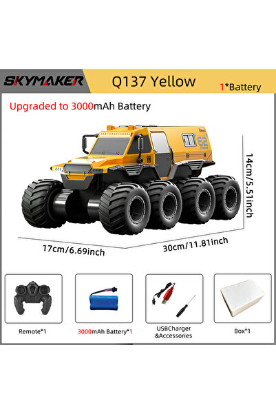 Choice Q137-Y-1B3000-PB JJRC Q137 8WD RC Car 2.4G Amphibious 8 Wheel Remote C...