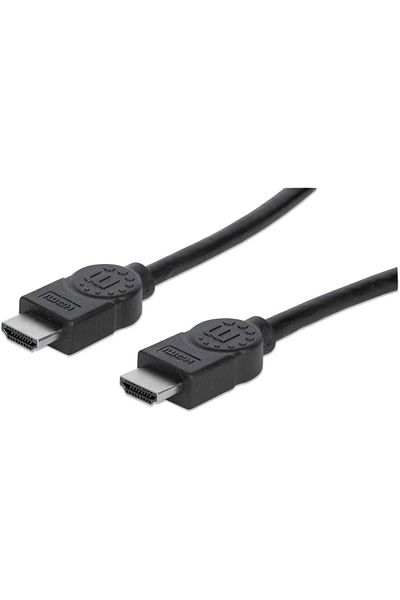 MANHATTAN كابل HDMI من ذكر إلى ذكر، محمي بقناة إيثرنت، أسود، 3 متر