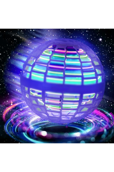 Choice1 كرة طائرة زرقاء للأطفال، كرة كونية ملونة LED يتم التحكم بها يدويًا، تدور 360 درجة، كرة تعليق Su