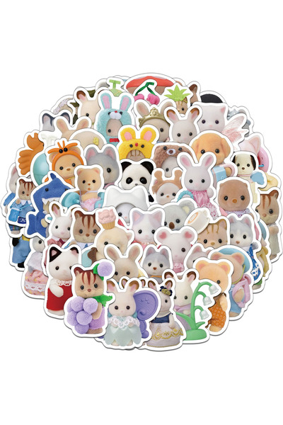 Choice 110PCS 55/110PCS Calico Critters Cute Cartoon Stickers Decorative Phone Cases Notebook DIY Personali