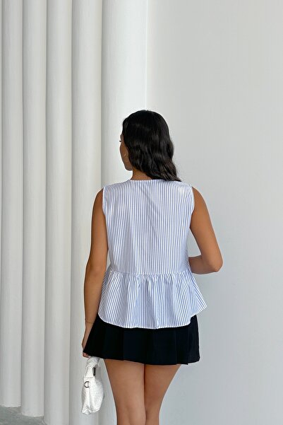 MD trend Bluză fără mâneci cu dungi pentru damă