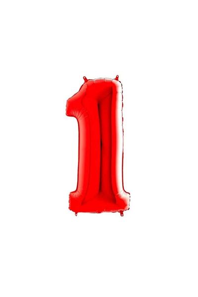 ERMA Smart Balon folie cifra 1, rosu, petrecere aniversare, 100 cm