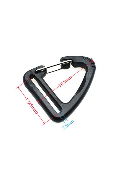 Choice 5pcs 25mm 5 Pcs/Pack Plastic Triangle Carabiner Spring Quickdraws Buckles Clip Hook Keychain Backpac