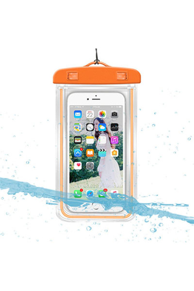 Choice جراب هاتف برتقالي مقاوم للماء وحقيبة غوص وحقيبة سباحة وحقيبة جافة تحت ...