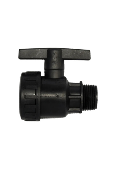 flores Пластмасов сферичен кран, за капкова тръба, черен, Nr-5401, FI+FE, 1" ...