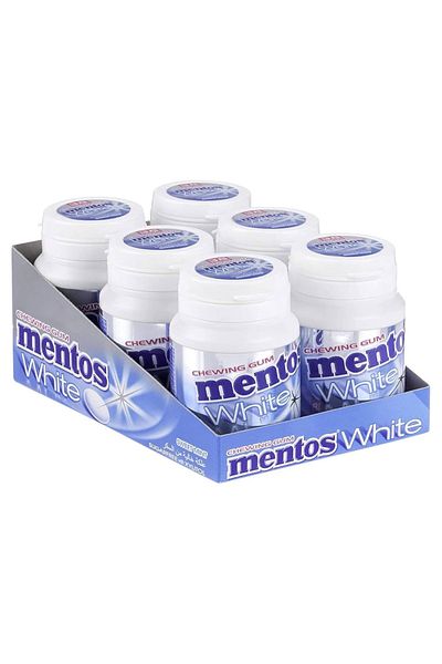Mentos White Sugar Free Sweet Mint Chewing Gum, 54g x 6
