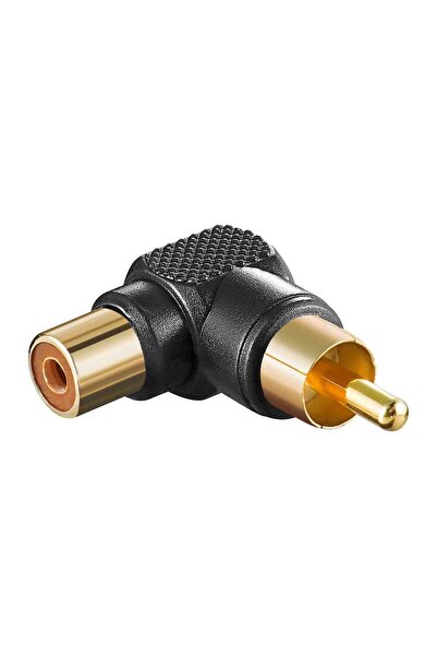 goobay Adaptor RCA mama - RCA tata 90 negru contacte aurite