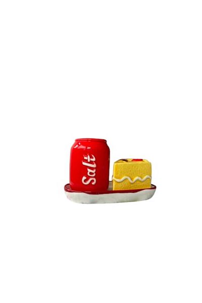 2DAYFIND Set de Condimente din Ceramica - Recipiente Sare si Piper cu Design Retro