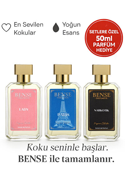 Bense Narkotik, Paris & Lady 3’lü Set (2 Erkek + 1 Kadın) – Extrait de Parfum