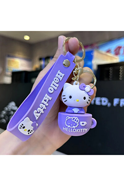 Miniso 03 سلسلة مفاتيح سانريو هالو كيتي للنساء على شكل كرتون كورومي لطيف وحقيبة مدرسية وحقيبة كتف وسيارة K
