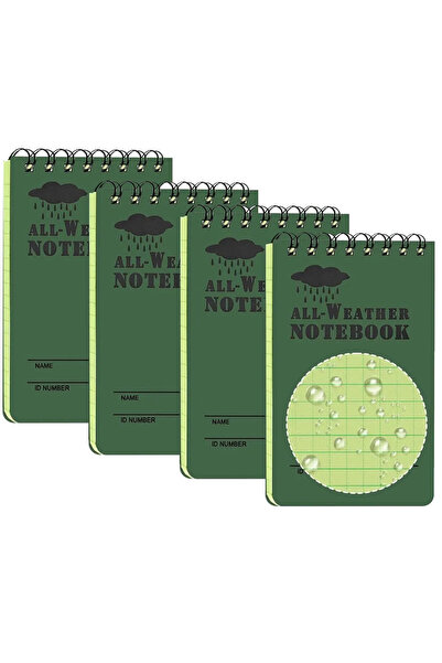 Choice 4pack 1/2 /4 Pack Waterproof Notebook 3x5 All Weather Pocket Notepad Rainproof Writing Notepad Notep