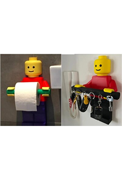 bambam 3d Bricik blok men Anahtarlık ve tuvalet kağıtlığı set halinde iki ürü...