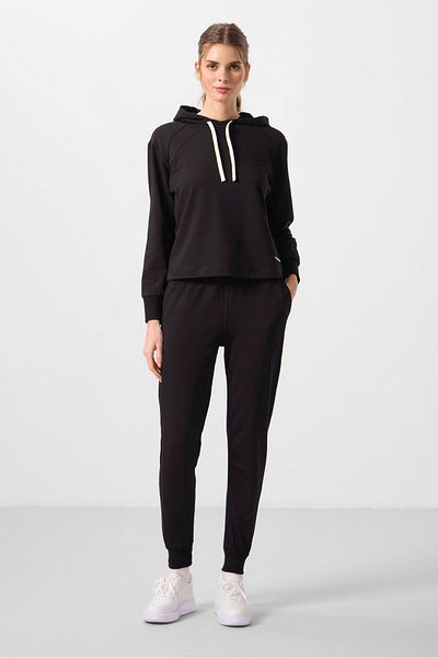 RAPAPA Tommylife Black Hooded Oversize Women's Tracksuit Suit - 95336