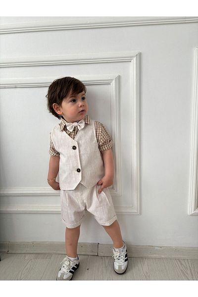 Z KİDS Vest and Pitikareli Shorts Set