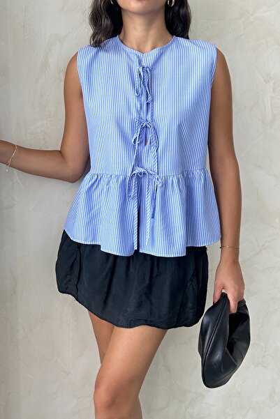 MD trend Bluză fără mâneci cu dungi pentru damă