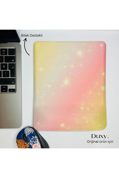 Duxy Colorful Wrist Support Mouse Pad, Anti-Slip Base, Comfortable and Soft Mousepad for Home Office and Gaming