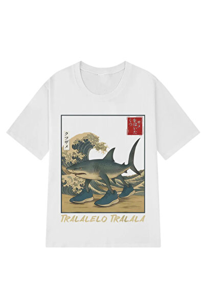 Tarzsokak Bela Tralalero Tralala Smiješna Meme Majica sa Ajkulom Vintage