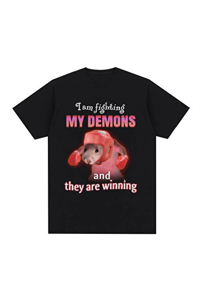 Tarzsokak Negru Amuzant Eu luptez împotriva demonilor și câinele câștigător e...